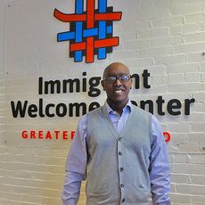 Alain Nahimana at the Greater Portland Immigrant Welcome Center