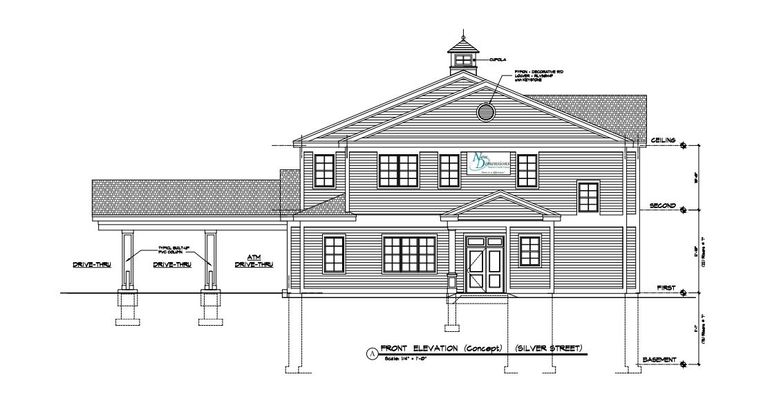 architectural draft of New Dimensions credit union building