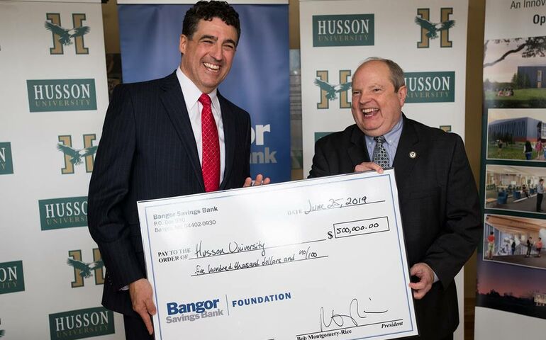Presentation of $500,000 gift check to Husson University 