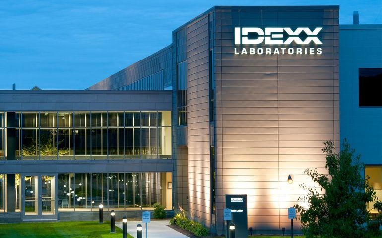 Exterior of IDEXX headquarters building in Westbrook.