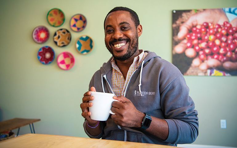 Mike Mwenedata of Rwanda Bean Co. at Cape Whoopies