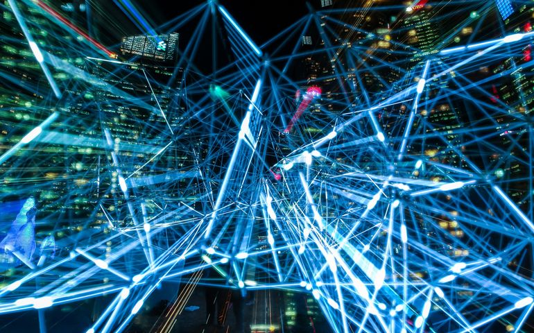 Abstract image showing lit up fiber networks