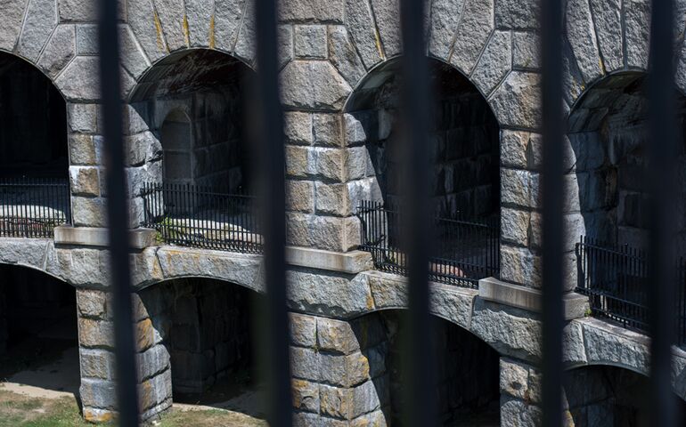 Fort Popham exterior on a sunny day.