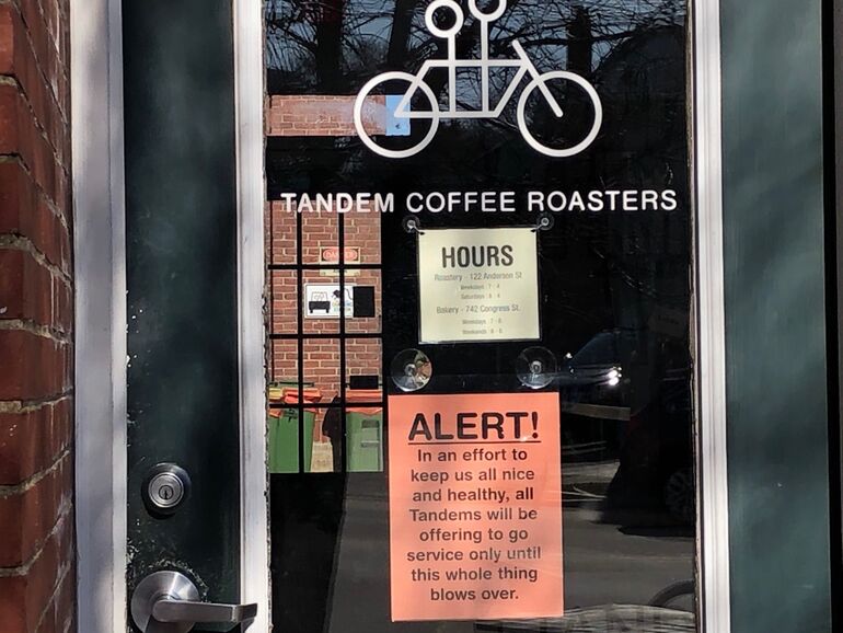 Sign on closed Tandem Coffee Roasters in Portland