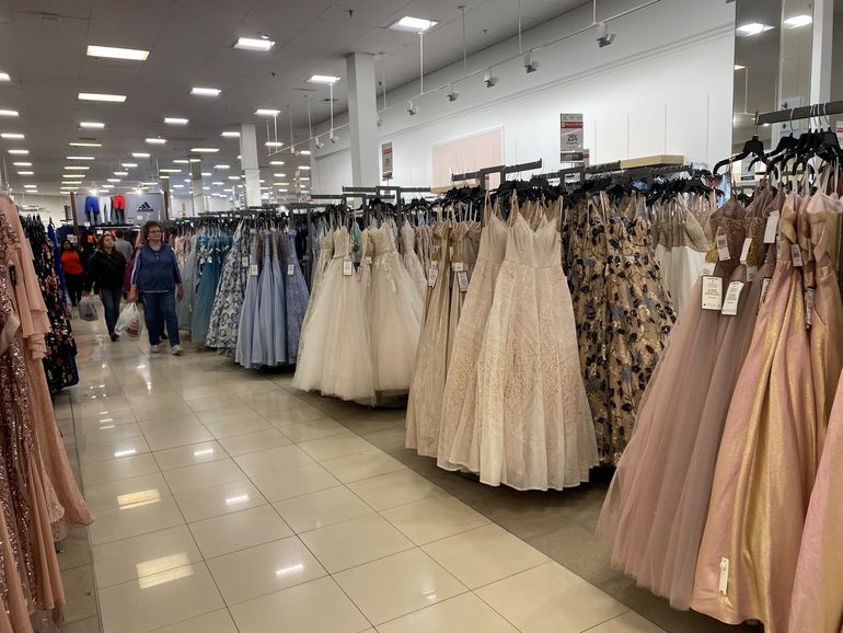 Prom dress department in Macy's 