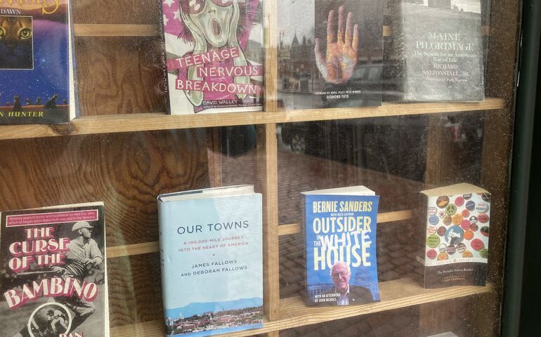 Book storefront window in Portland