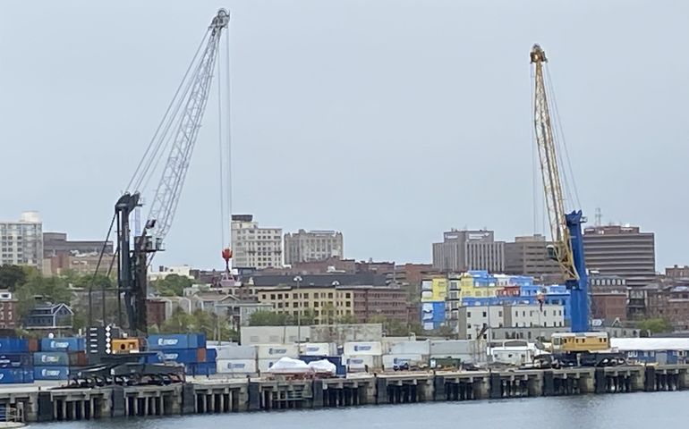 Photo of waterfront container port in Portland 