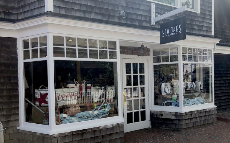 Front of Sea Bags store (exterior) in Edgartown, Mass.