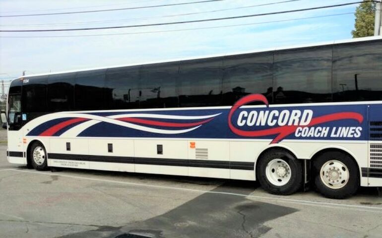 concord coach bus in parking lot