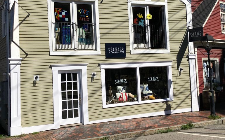 Exterior of Sea Bags store in downtown Kennebunkport.
