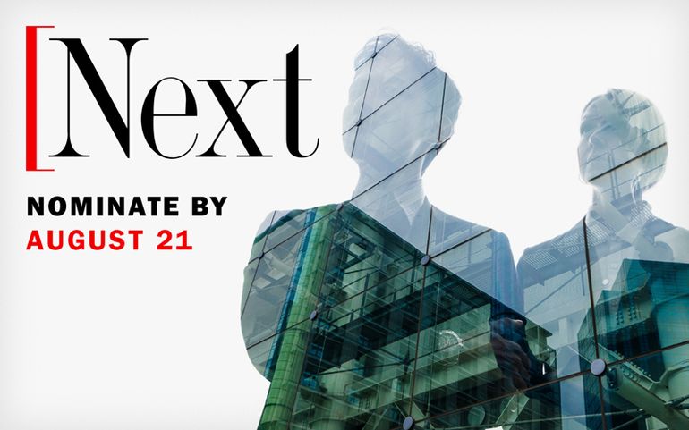 Graphic about Next nominations showing a businessman and woman 