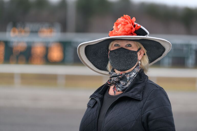 Barbara McDonald with her festive hat