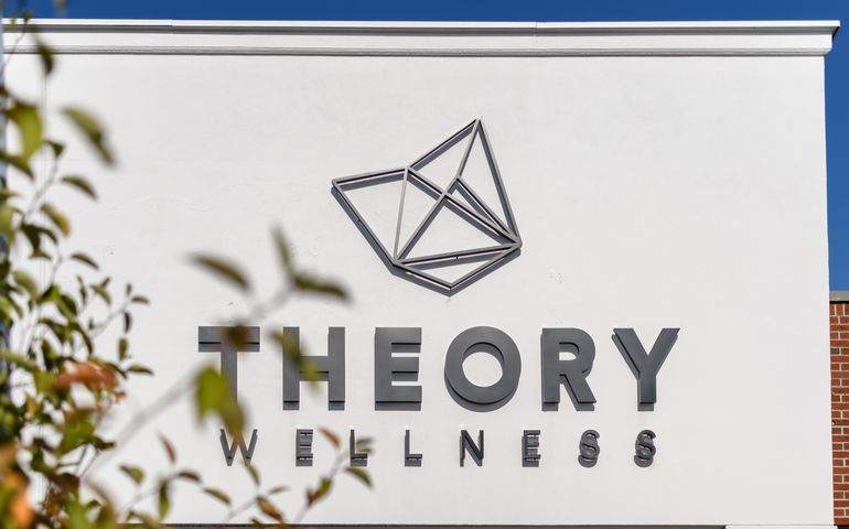 Sign of Theory Wellness store in South Portland. 