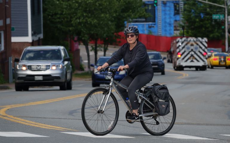 Person on bike in Portland
