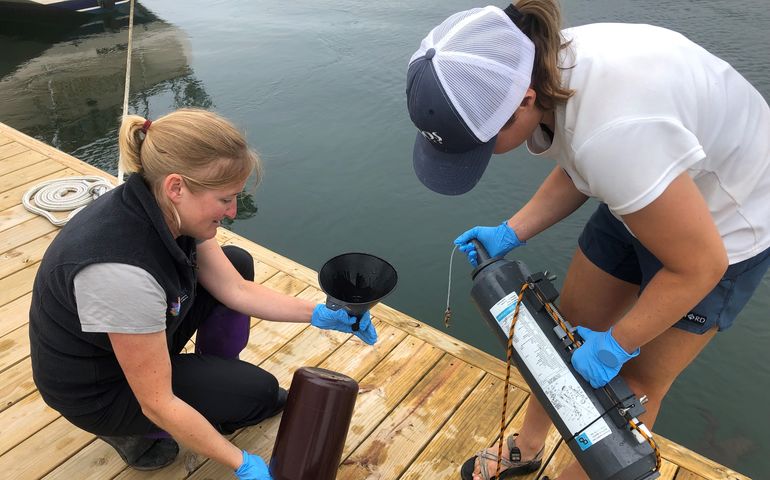 2 people on dock