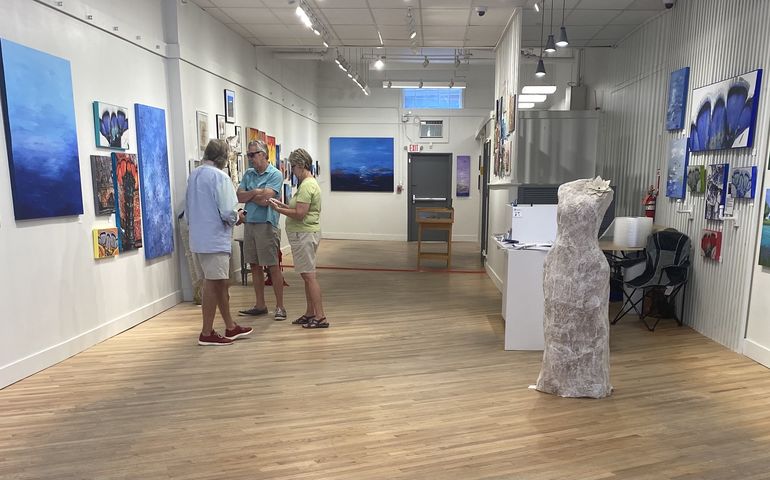 Inside gallery at 18 Exchange St. 