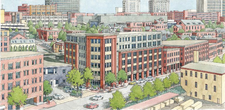 Building rendering in downtown Portland 