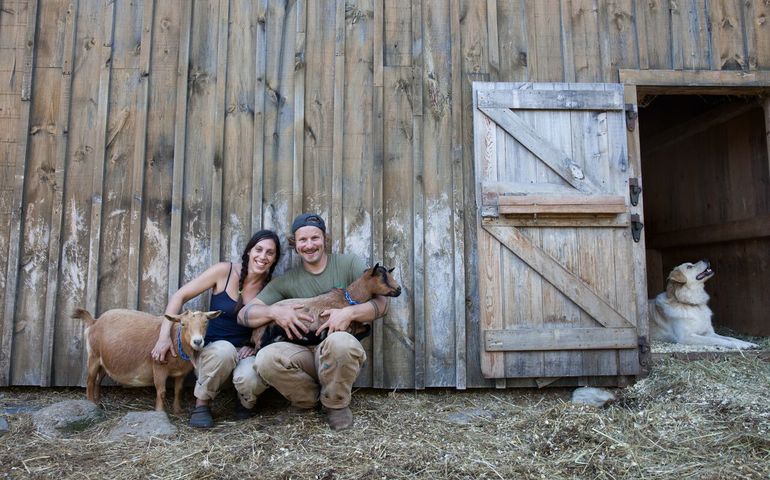 Farmers with animals 