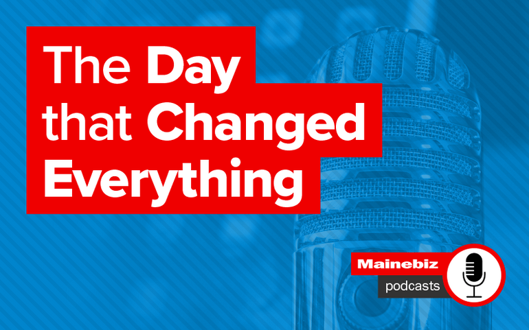 Slide showing The Day That Changed Everything title and microphone