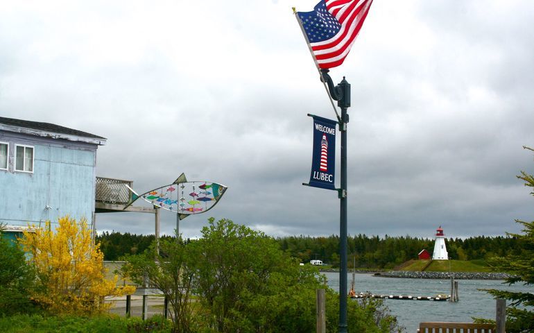 flag and lighthouse