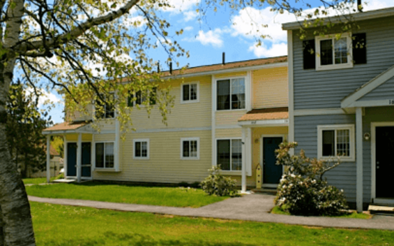 yellow and gray buildings