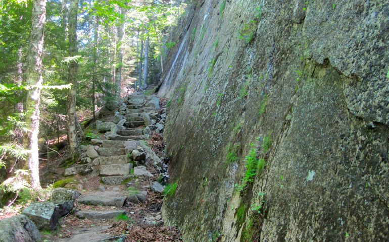 granite steps and cliff