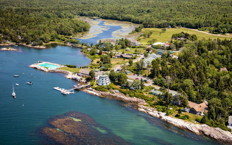 aerial of resort and water