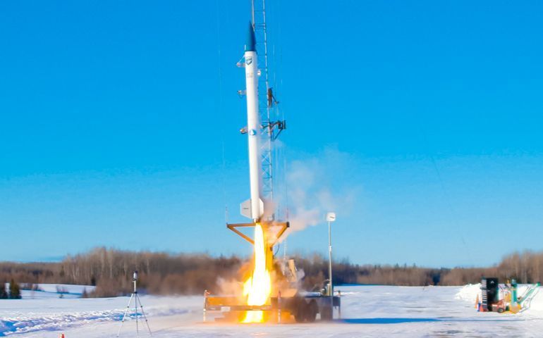 rocket and blue sky