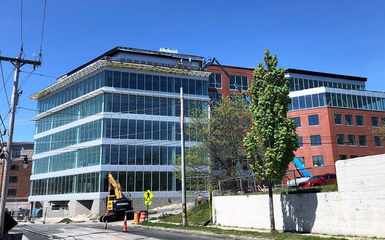 six-story building under construction