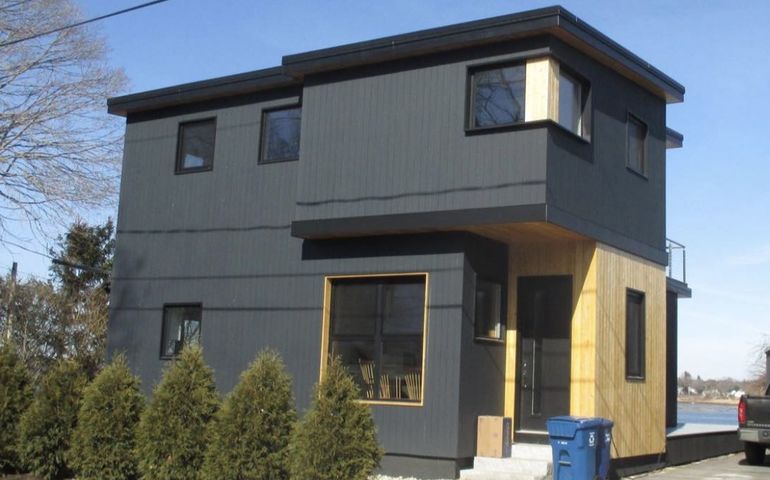 house with black siding