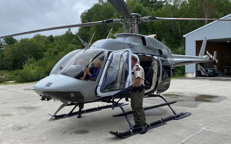 helicopter with people