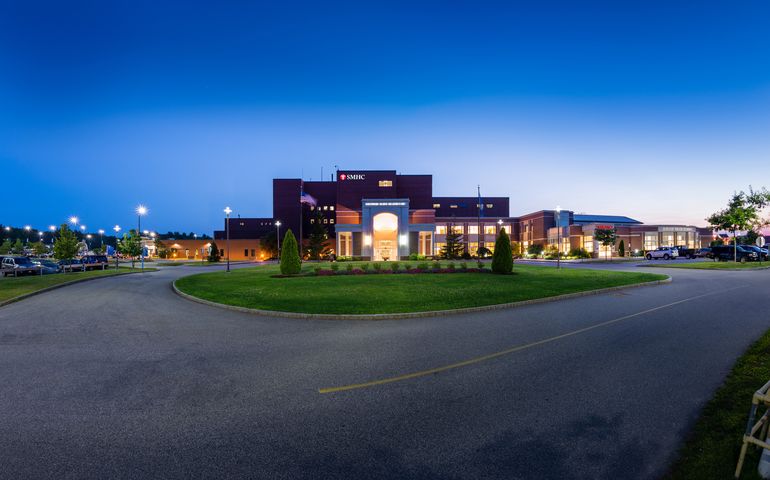 hospital building at night 