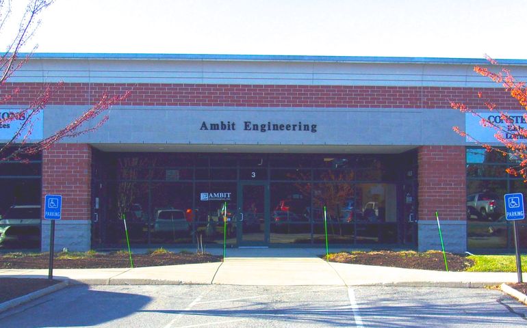 brick building with sign