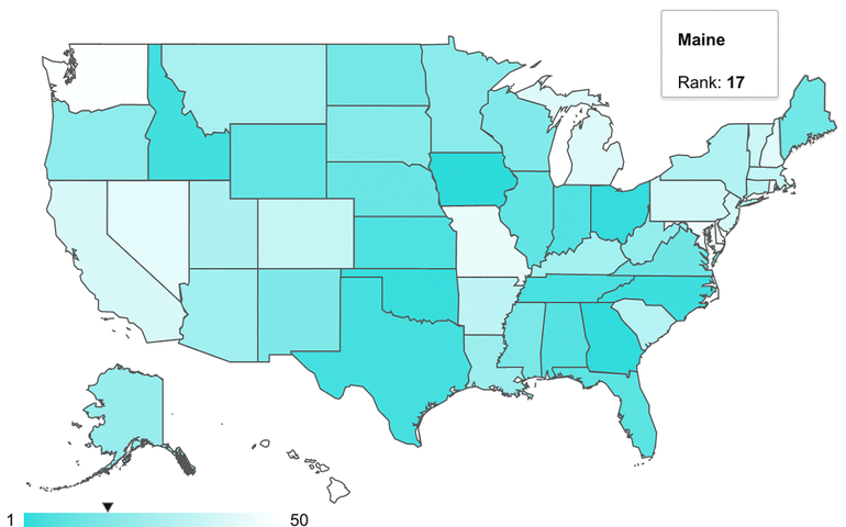 WalletHub map of United States