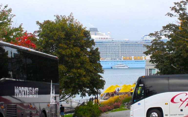cruise ship tour buses water