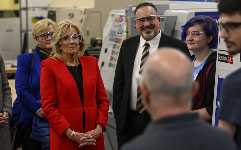 Jill Biden with people 