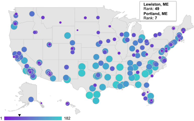 US maps with dots 