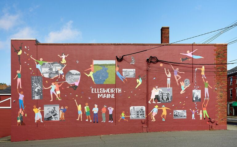 mural on exterior brick wall