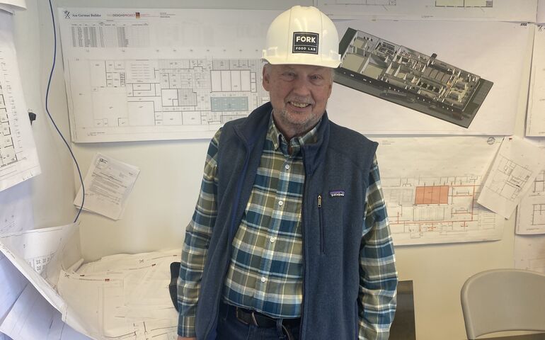 Bill Seretta at Fork Food Lab construction site.