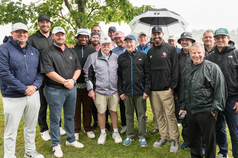 Group photo on golf course with George W. Bush 