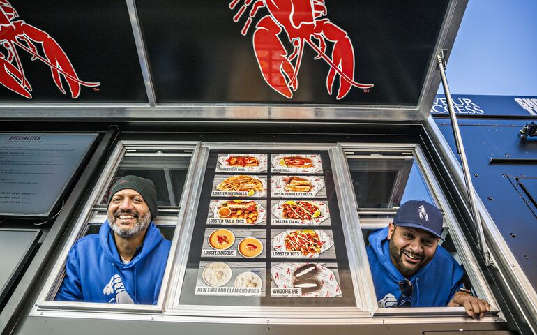 Two guys on a food truck 