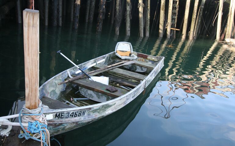 dinghy on water