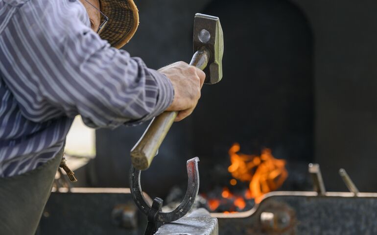 Blacksmith at work.