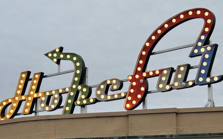 Hopeful illuminated sign 