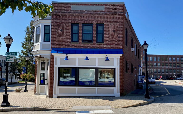 brick building with white trim