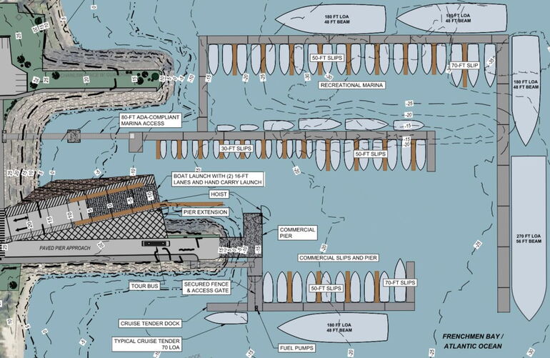 drawing of pier shapes and boat shapes