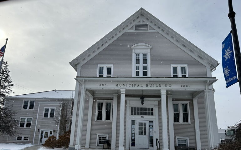 Town Hall exterior in winter 