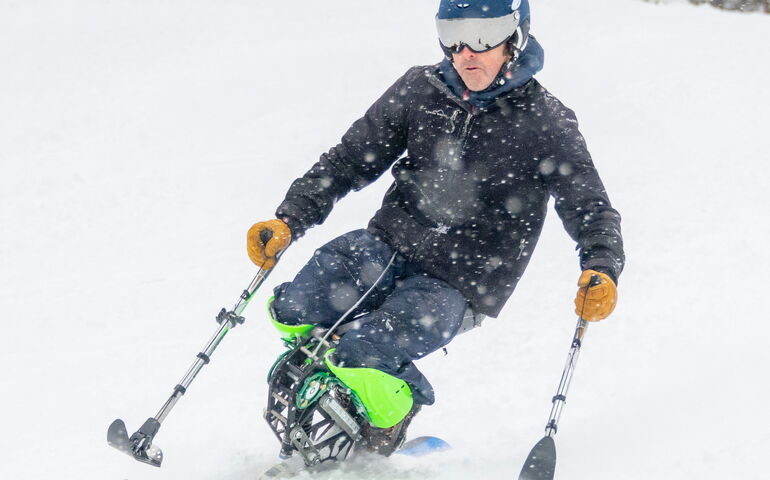 person on ski slope