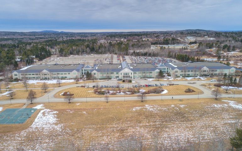 aerial of buildings and land