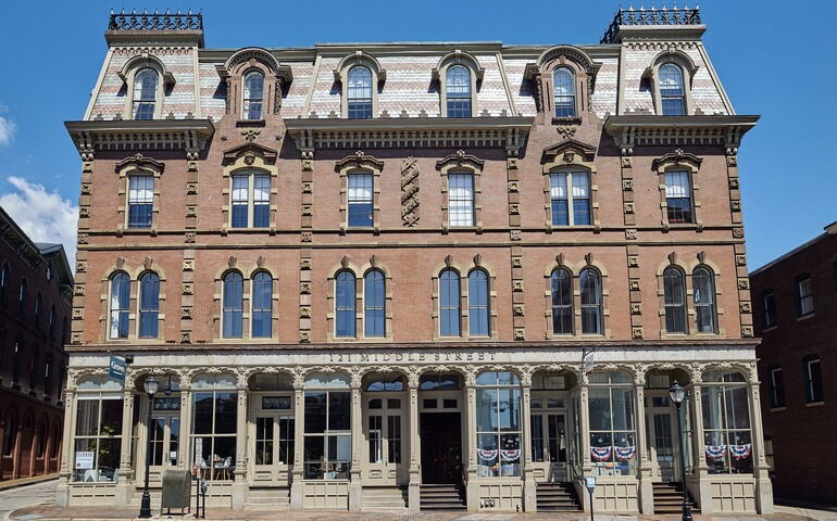 old brick and granite building